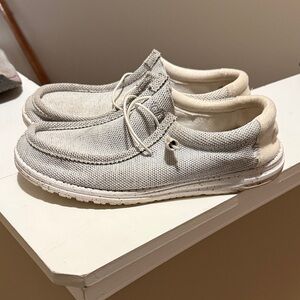 Hey Dude Men's Cream and Gray Slip-On Loafers